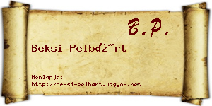 Beksi Pelbárt névjegykártya